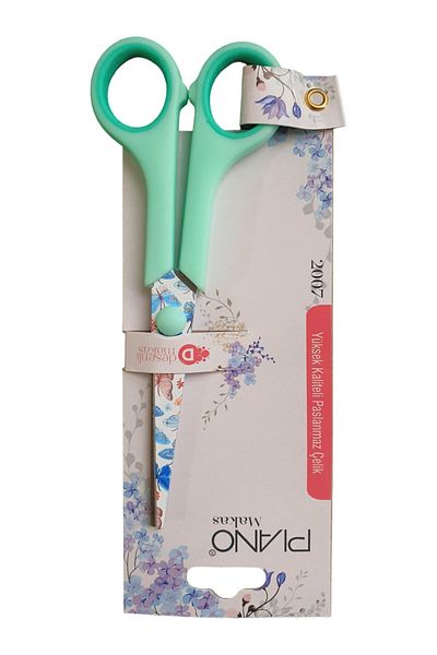 Polin Green Patterned Office Scissors - 16.50cm