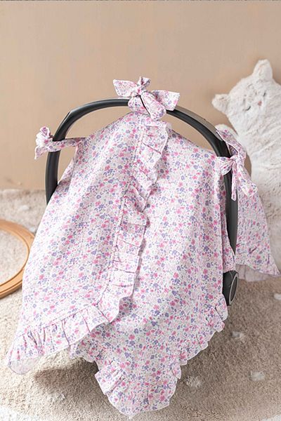 Atelier Babbi Pink Little Flower Patterned Stroller Cover