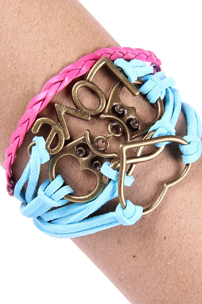 Rouge سوار كاجوال على شكل قلب الحب الأبدي للجنسين