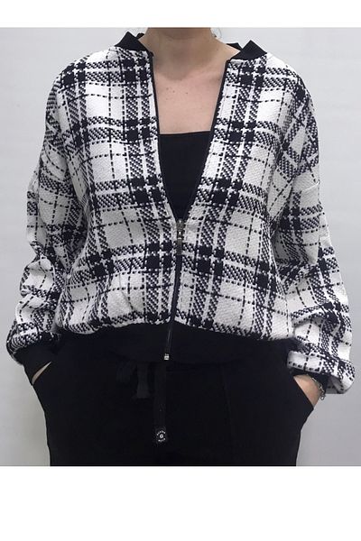 Nonno Kids Girl's Korea Style Plaided Bomber Jacket