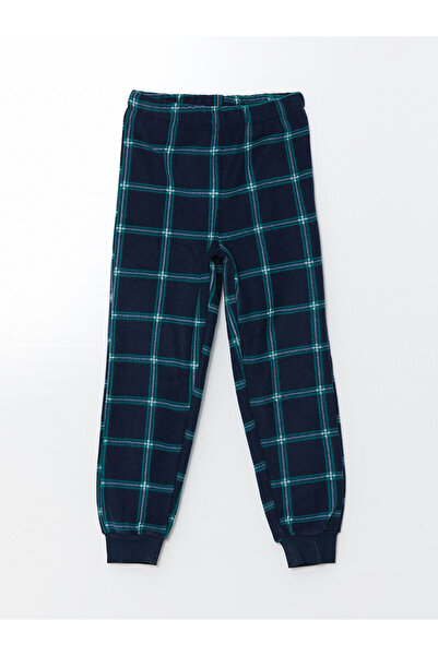 LC Waikiki Navy Blue Crew Neck Fleece Boys Pajama Set