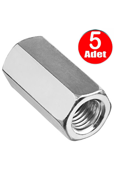 ALETÇANTAM M6 Uzun Uzatma Somunu Dın 934 Beyaz Galvanizli Somun -5 Adet