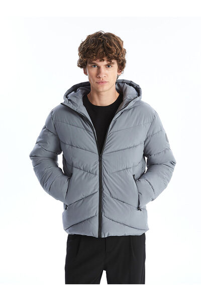 LC Waikiki Чоловіче надувне пальто з капюшоном стандартної форми