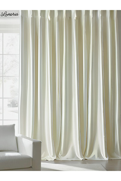 Lunoria Creme - Cream Color Satin Curtain and Sunshade | Custom Design, All Sizes