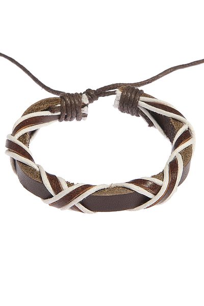 Rouge Zigzag Pattern Leather Unisex Bracelet