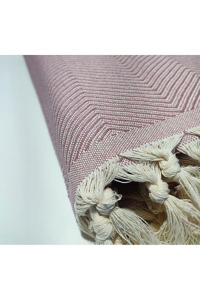 Miracolo Home Husă de canapea și fotoliu din bumbac - Pătură TV Throw-Line - 120*150 cm.Franjuri dantelate