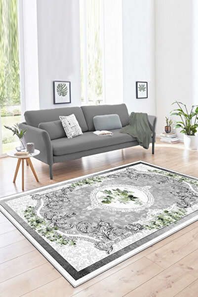 Thalia Home Kaymaz Tabanlı Yıkanabilir Baskılı Yolluk Halı Koridor Halısı