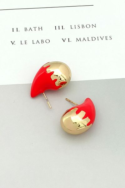 Çlk Accessories Premium Red Drop Bottega Earrings