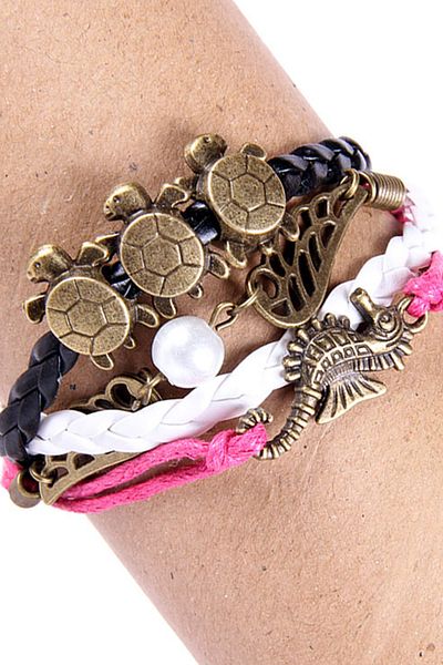 Rouge Casual Unisex Bracelet with Sea Horse Wing Figure
