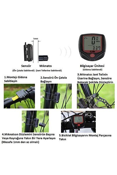 ShopFast Bisiklet Dijital Hız Mesafe Ölçer Su Geçirmez Spor Sensörleri Kilometre Profesyonel Hız Göstergesi