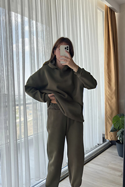 CMZ COLLECTİON Γυναικείο Σετ Φόρμας με Ψηλή Μέση και 3 Κλωστές από Βαμβάκι