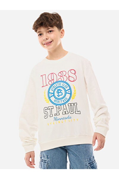 Victor and Jane By Styli Front Graphic Print Round Neck Sweatshirt