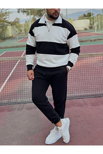Baycombine35 Σετ ανδρικής φόρμας με γιακά με φερμουάρ