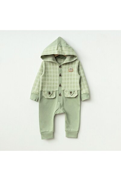 Baby Fou Kapüşonlu Önden Düğmeli Tulum