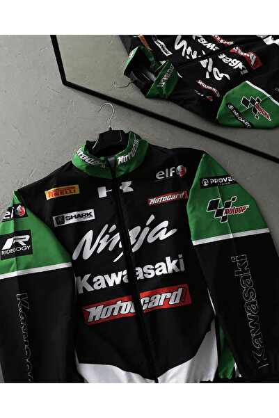 Richarlison معطف واق من المطر بسحاب مطبوع بتصميم رقمي من Kawa باللون الأخضر ل...