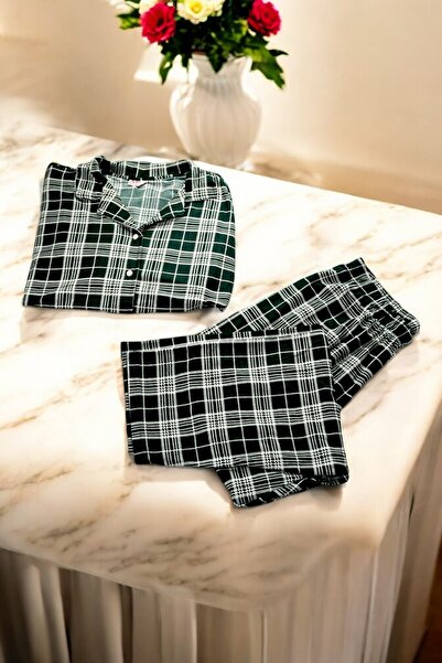 ARCAN Set de pijamale cu mâneci lungi cu nasturi din piele intoarsa Battal