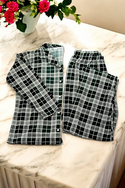 ARCAN Set de pijamale cu mâneci lungi cu nasturi din piele intoarsa Battal