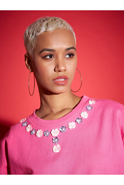 Sassafras By Styli Oversized Sequin Embellished Terry Sweatshirt