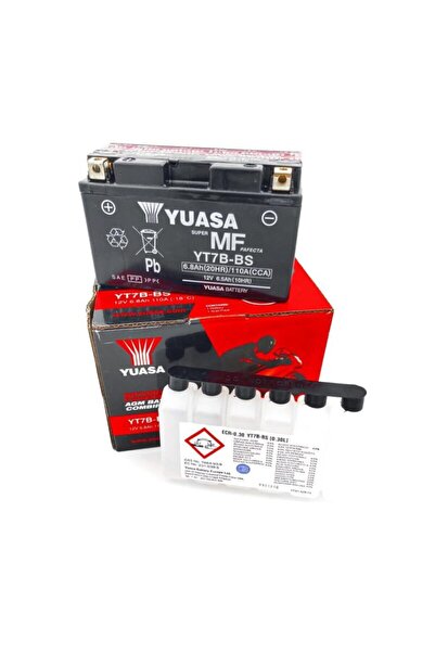 Yuasa YT7B-BS 12V7 AH Bakımsız Motosiklet ve ATV Aküsü