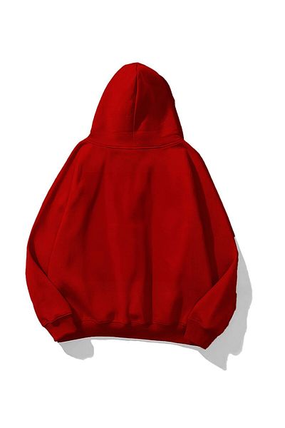 The Champ Clothing Hooded Fleece Starry Night Printed Red Unisex Oversize Hoodie Sweatshirt