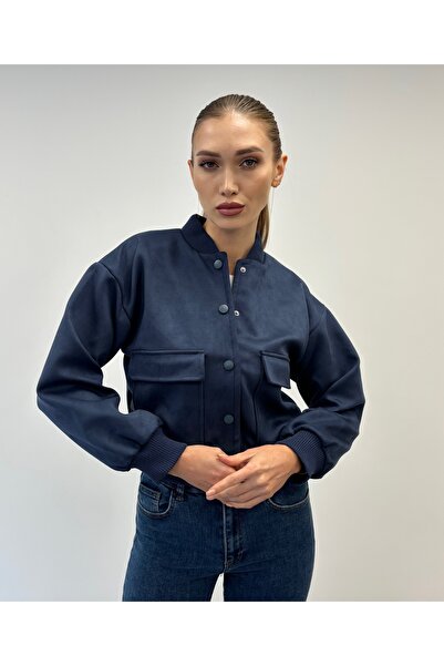 ossons Куртка-бомбер з широкими кишенями та застібкою на ґудзиках