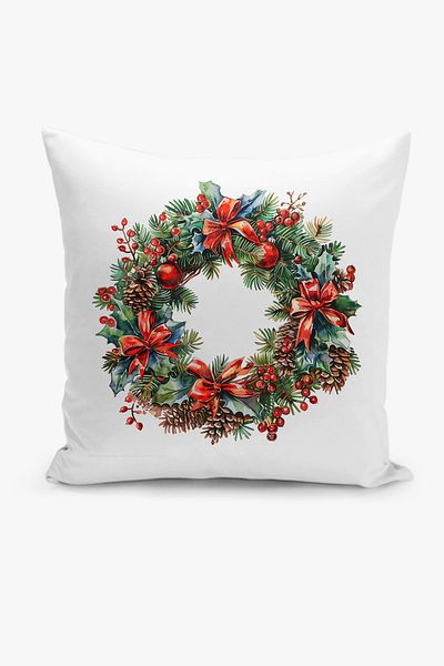 Filamente New Year Christmas Pattern Double Sided Digital Printed Throw Pillow Cover