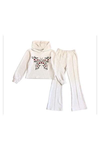 Little Star Girl's Soft Fabric Butterfly Embroidered Knitwear Set