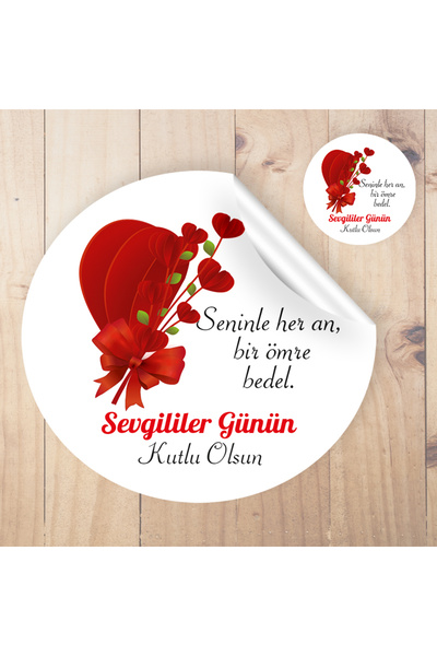 Yuvarlak Sticker 50 Adet Söz - Nişan - Düğün - Kına - Özel Kesimli Etiket