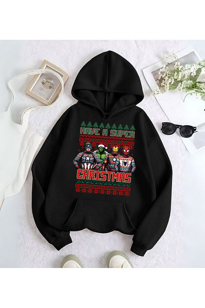 Touz Moda Φούτερ με κουκούλα Marvel Merry Christmas