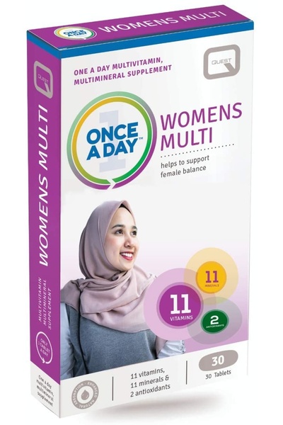 Quest تركيبة متعددة العناصر الغذائية للنساء تؤخذ مرة واحدة يوميًا، 30 قرصًا