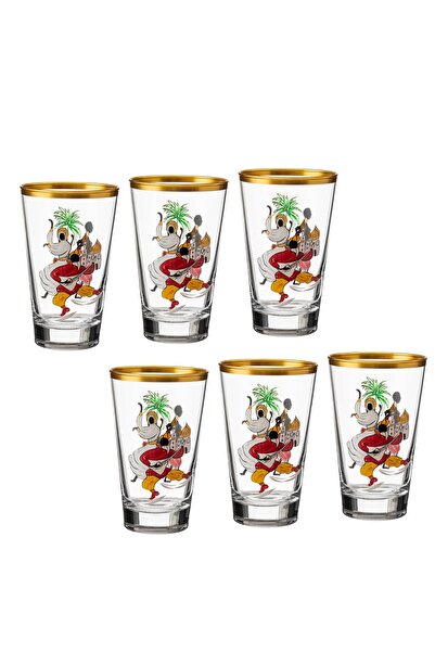 Dania طقم أكواب زجاجية جميلة وأنيقة مرسومة يدويًا مكون من 6 أكواب