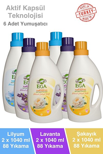 Ega Kimya Aktif Kapsül Teknolojili Çamaşır Yumuşatıcısı 6 X 1040 ml (264 YIKAMA)