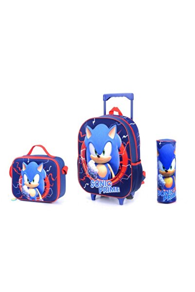 Marvel مجموعة من 3 قطع من حقائب الظهر ذات العجلات التلسكوبية المطبوعة بـ Sonic