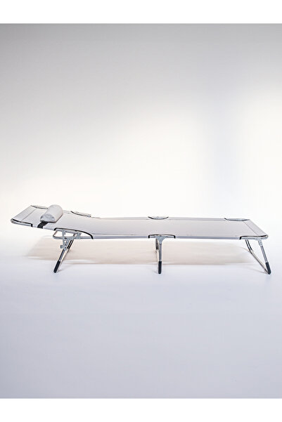 ecm proger ECMPROGER KATLANABİLİR YASTIKLI LÜKS ŞEZLONG / KAMPET - GRİ