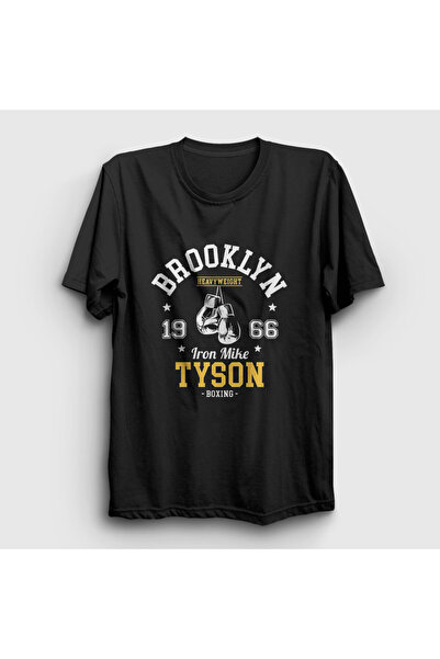 Presmono Mike Tyson Unisex Crna Bruklin Boks T-shirt - 507313tt