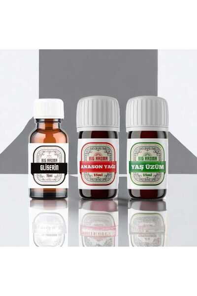 BİG Aroma TEKİRDAĞ SETİ ANASON YAĞI YAŞ ÜZÜM AROMASI GLİSERİN ( 5 LT UYUMLU)