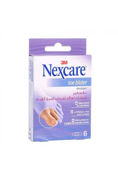 Nexcare ضمادات لعلاج بثور أصابع القدم، عبوة 26 مم × 70 مم، 6 قطع