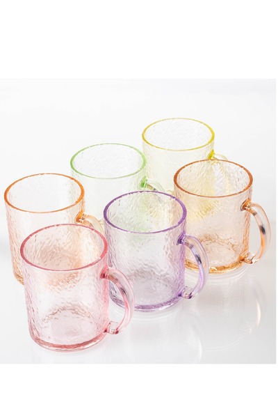 Dania مجموعة من 6 أكواب زجاجية ملونة كل قطعة بلون مختلف لتضفي المزيد من البهج...