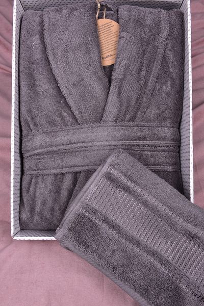 Özdilek Colorist Şalyaka Bathrobe Head Towel-K. Gray
