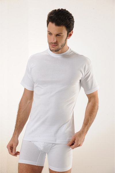 MODA 100% Cotton Soft Textured Ribbed Men's White Undershirt