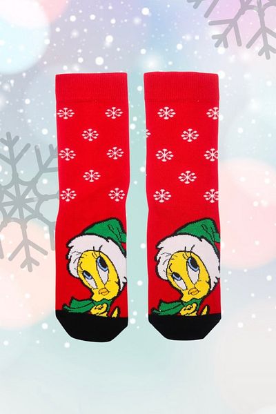 EFBUTİK Κόκκινες κάλτσες Tweety Χριστουγέννων