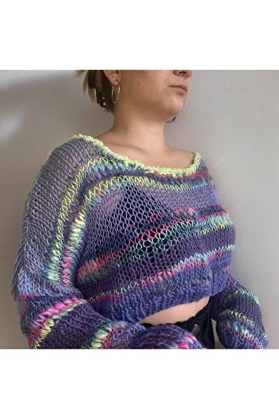 CeyssDesign El Örgüsü Tasarım Crop Kazak