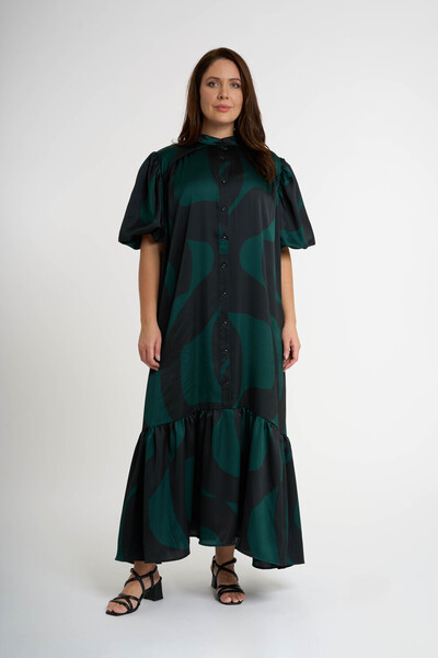 HANIQA Μακρύ γυναικείο φόρεμα με κόκκινο σχέδιο - 3233