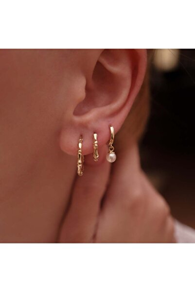 ALTINTAŞ KUYUMCULUK İncili Halka Altın Küpe