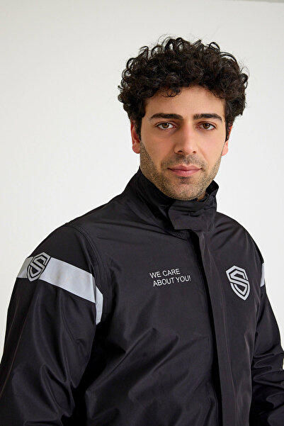 Scudo Peru Siyah Üst Motosiklet Yağmurluğu