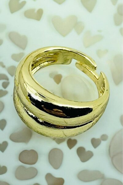 TRENDTAKI altın kaplama yüzük çift sıra spor 002