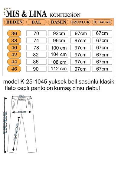 MİSLİNE High Waist Tight Leg Women's Fabric Trousers
