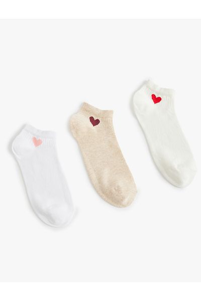 Koton Set de 3 șosete papuci cu model de inimă - multicolor