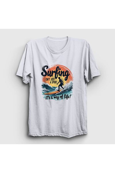 Presmono Unisex Λευκό T-Shirt Surf Surfing "The Way Of Life" - 514520 ττ