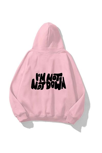 The Champ Clothing Φούτερ με κουκούλα Fleece I'm Not Down με στάμπα ροζ Unisex φούτερ με κουκούλα